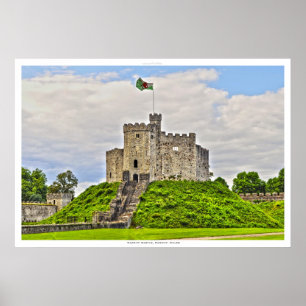 Ancient Mediaeval Cardiff Castle, Cardiff, Wales Poster