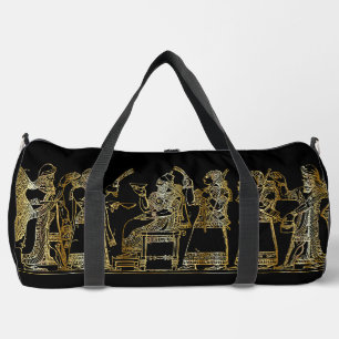 Ancient Mesopotamian Gold Relief Duffle Bag