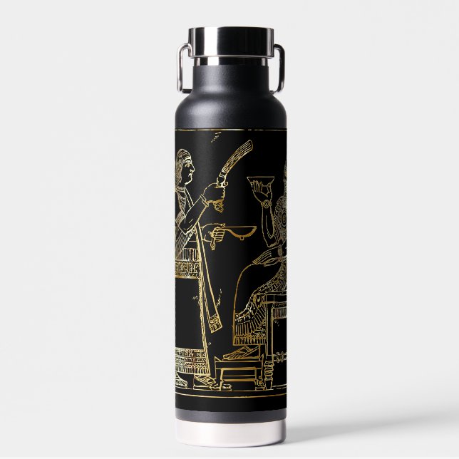 Ancient Mesopotamian Gold Relief Water Bottle (Front)