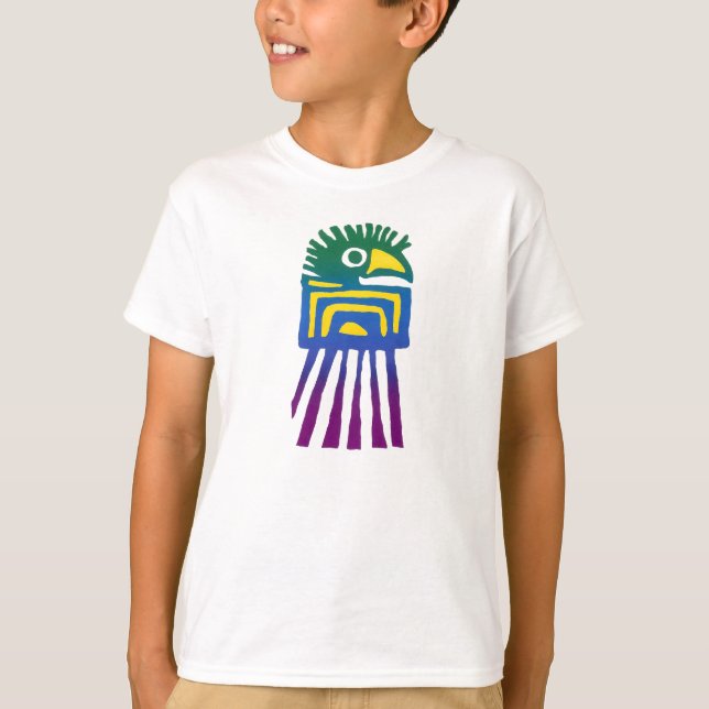 Ancient Mexican Bird Design T-Shirt (Front)
