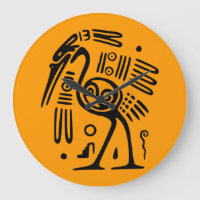 Ancient Mexican Bird Round Wall Clock