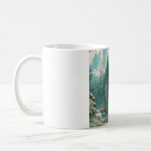 Ancient Mountain Tower Mug - Fantasy Castle Ruins 