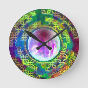 Ancient Mystical Tome of Magic Spells & Potions II Round Clock
