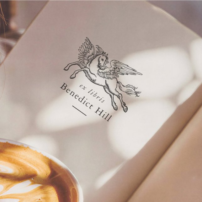 Ancient Mythical Pegasus Ex Libris Book Rubber Stamp (Creator Uploaded)