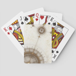 Ancient Nautical Chart, Grunge Playing Cards