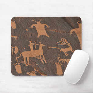 Ancient Newspaper Rock Petroglyphs Native American Mouse Pad
