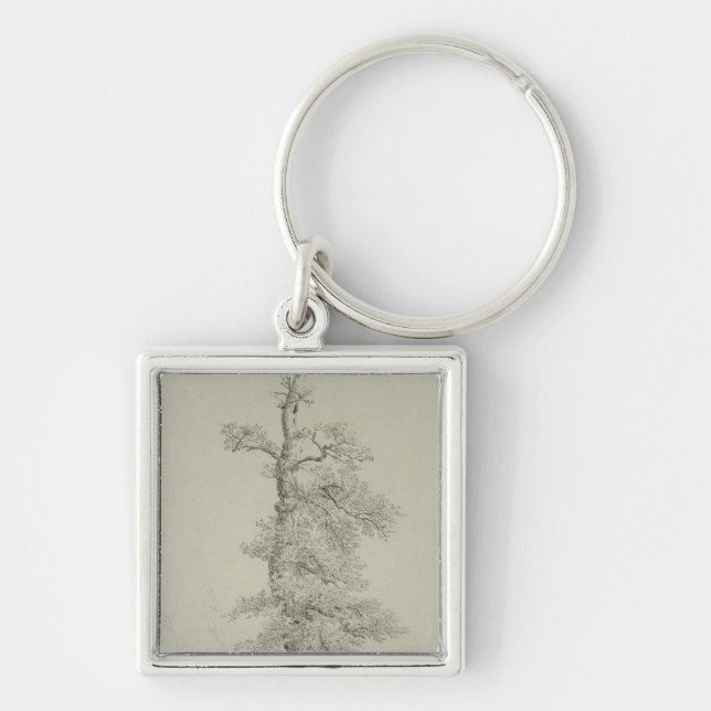 Ancient Oak Tree with a Stork's Nest Key Ring (Front)