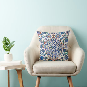Ancient Ottoman Floral Iznik Cushion