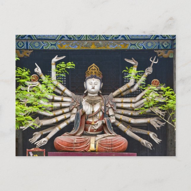 Ancient painted sculptures in Shuanglin Postcard (Front)