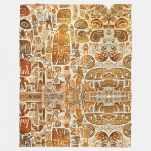 Ancient Petroglyph Art Fleece Blanket