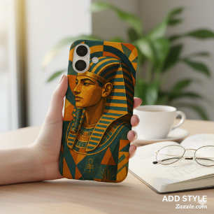 Ancient Pharaoh Majestic Mystique Teal Gold iPhone 16 Plus Case