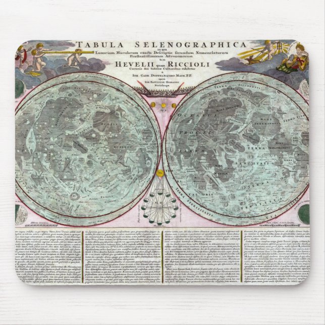 ancient pictorial map of the moon mouse pad (Front)