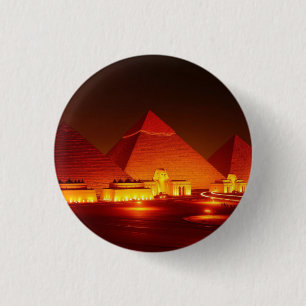 Ancient pyramids 3 cm round badge