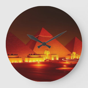 Ancient Pyramids Large Clock