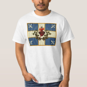 Ancient Quebec flag Chime Sacred Heart T-Shirt