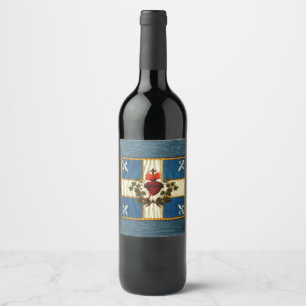 Ancient Quebec flag Chime Sacred Heart Wine Label