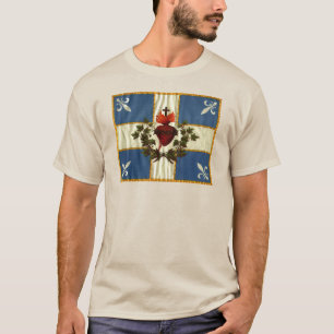 Ancient Quebec Flag Sacred Heart T-Shirt
