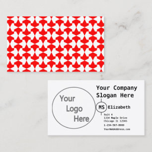 Ancient Red and White Muslim Mamluks Pattern Business Card