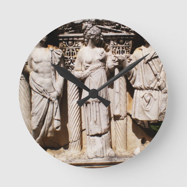  Ancient relief engravings  sculptures in Turkey Round Clock (Front)