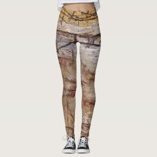Ancient rock art in earthy tones  leggings