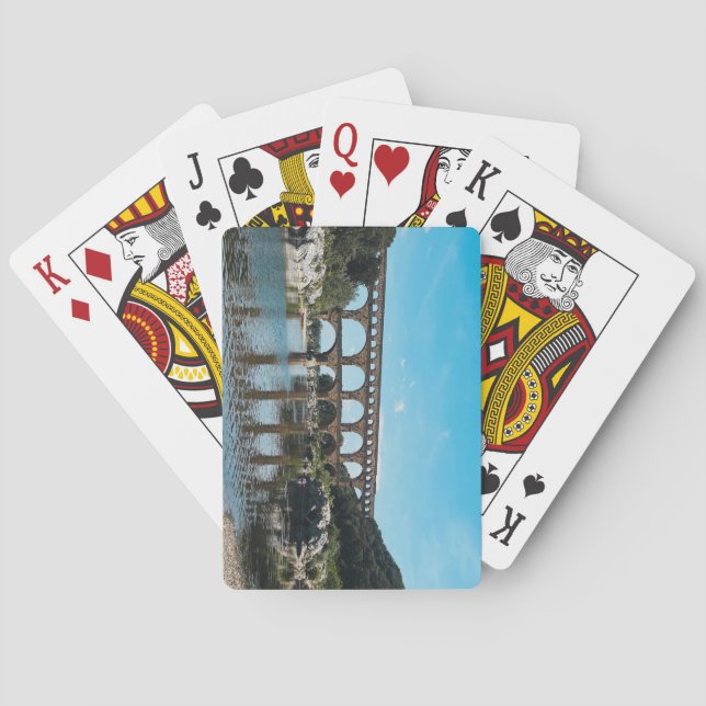 Ancient Roman Bridge in France Playing Cards (Back)