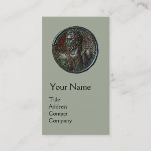 ANCIENT ROMAN BRONZE MEDALLION MONOGRAM, Grey Business Card