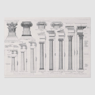 Ancient Roman Columns Architectural Drawing Tissue Paper