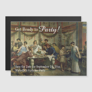 Ancient Roman Dinner Party Feast Save the Date Magnetic Invitation