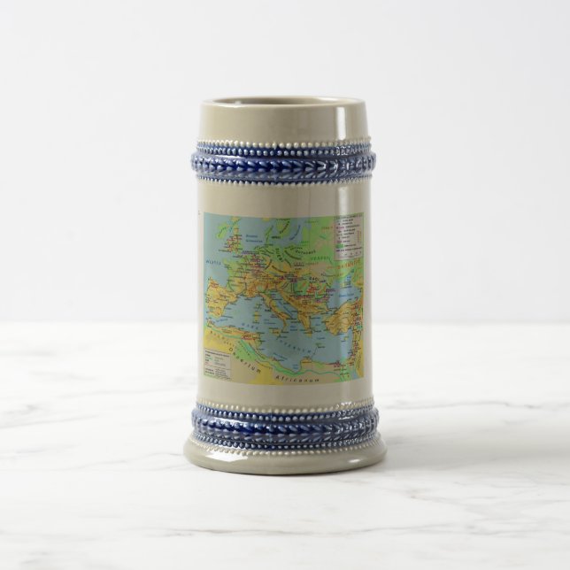 Ancient Roman Empire Map Decorative Drinking Stein (Center)