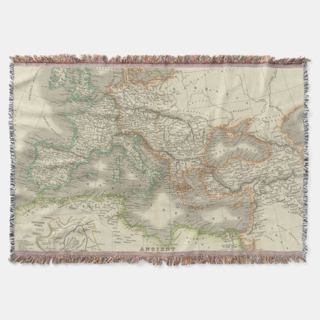 Ancient Roman Empire Throw Blanket (Front)