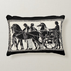 ancient Roman men and horses print Decorative Cushion