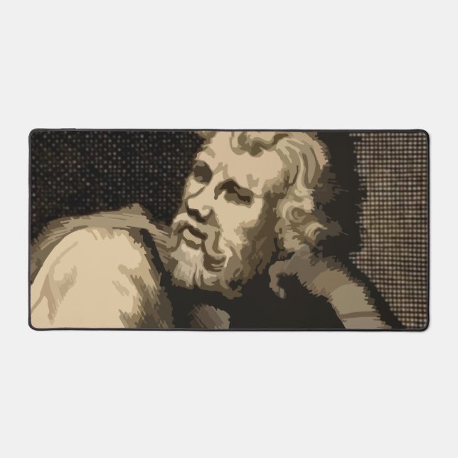 Ancient Roman Mythology Statue Sepia Mouse Pad (Front)