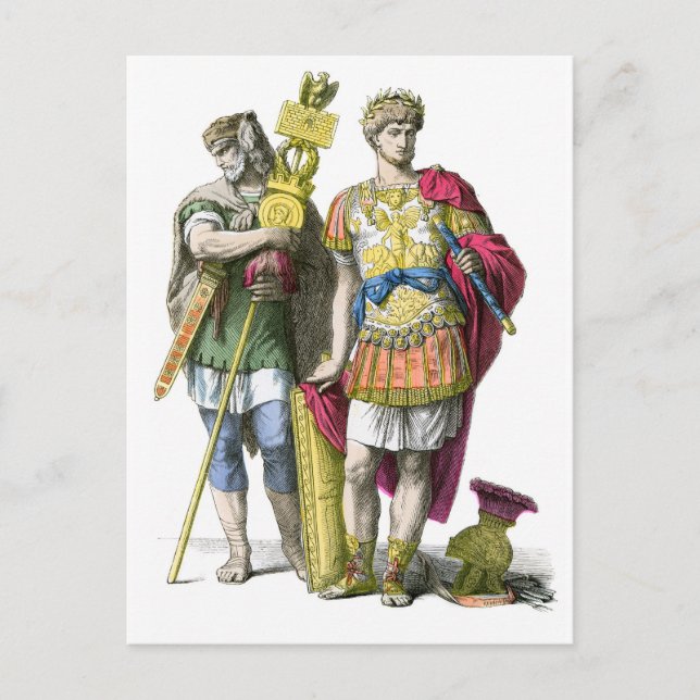 Ancient Roman Standard Bearer and General Postcard (Front)