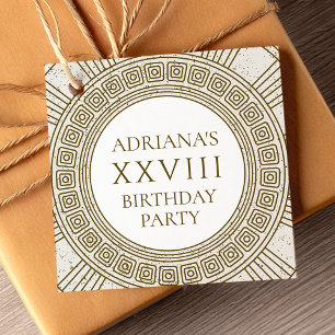 Ancient Rome Birthday Party with stone elements Favour Tags