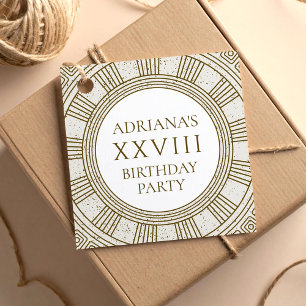 Ancient Rome Birthday Party with stone elements Favour Tags