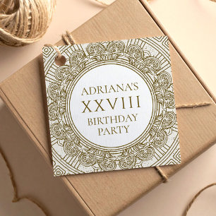 Ancient Rome Birthday Party with stone elements Favour Tags