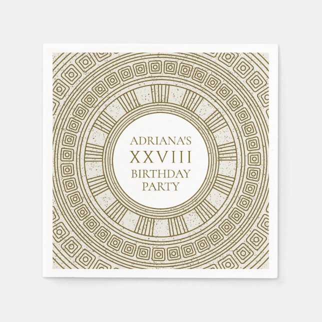 Ancient Rome Birthday Party with stone elements Napkin (Front)