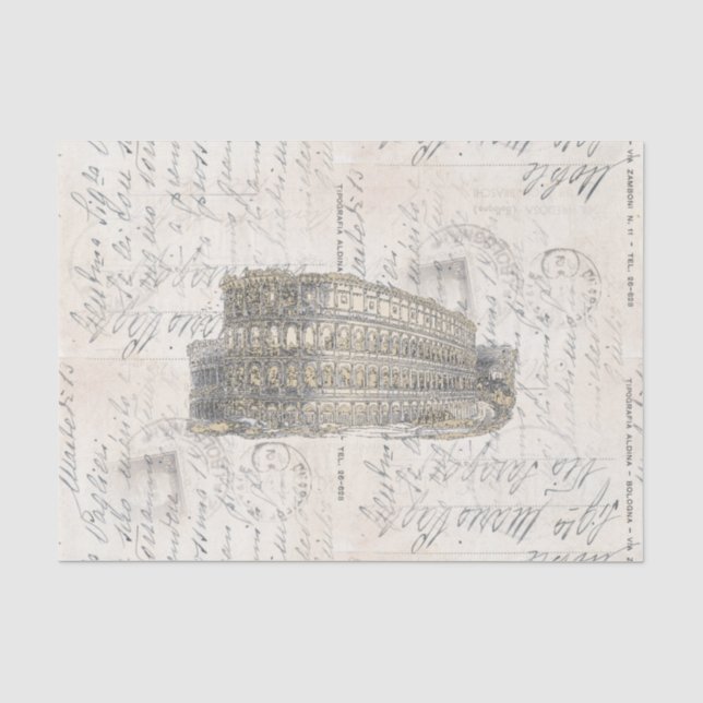 Ancient Rome Coliseum Italian Postcard Tissue Paper (Front)