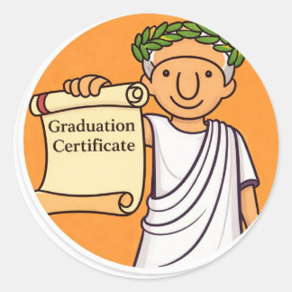 Ancient Rome Graduation Certificate Ceasar Classic Round Sticker