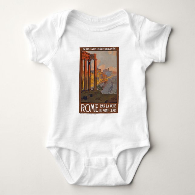Ancient Rome Travel Ad Painting Baby Bodysuit (Front)