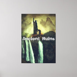 Ancient Ruins Fantasy Landscape  Canvas Print