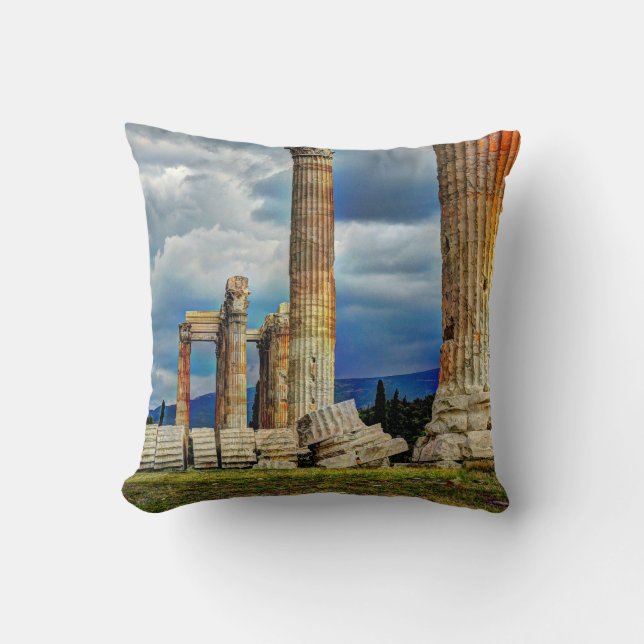 Ancient Ruins in Athens Greece Cushion (Front)