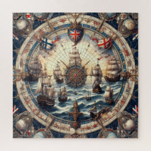 Ancient Sailing Ships England Norway Finland V3 Jigsaw Puzzle