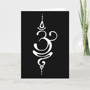 Ancient Sanskrit Breathe Om Symbol Yoga Buddhism M Card