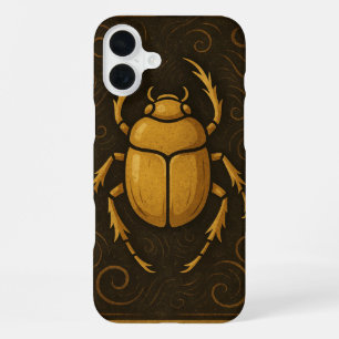 Ancient Scarab Divine Mystique Noir Gold iPhone 16 Plus Case