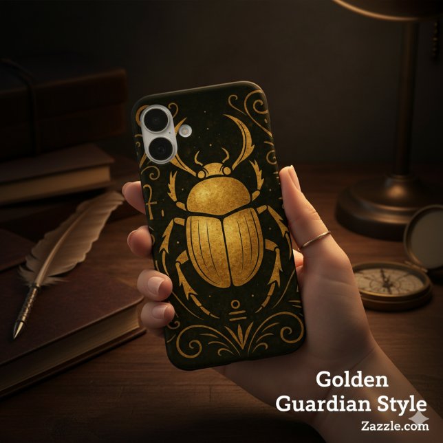  Ancient Scarab Mystique Gold on Black Case-Mate iPhone Case (Creator Uploaded)