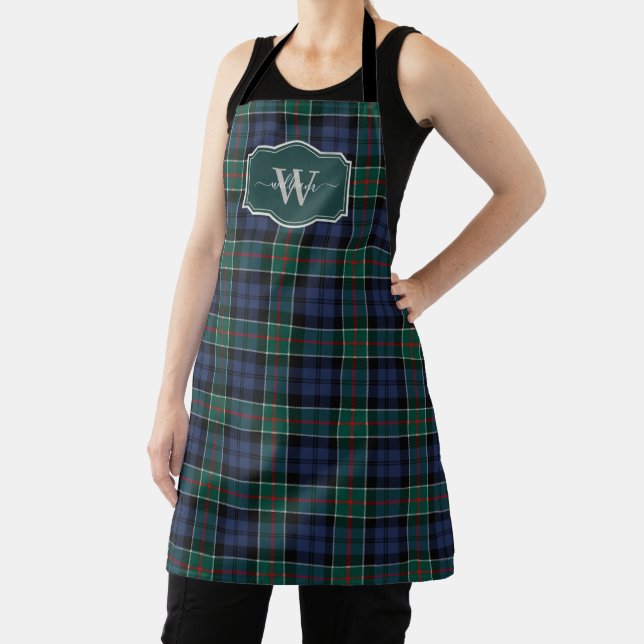 Ancient Scottish Clan Colquhoun Tartan Plaid Apron (Insitu)