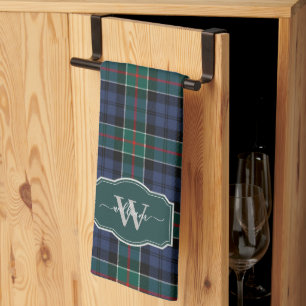 Ancient Scottish Clan Colquhoun Tartan Plaid Tea Towel