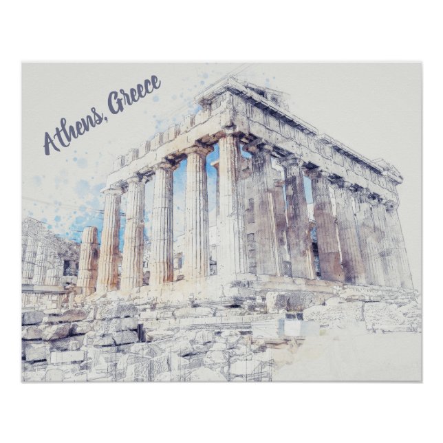 Ancient Sites Parthenon in Athens, Greece Poster (Front)