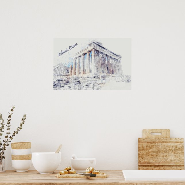 Ancient Sites Parthenon in Athens, Greece Poster (Kitchen)